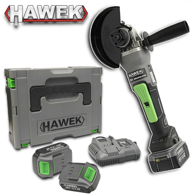 АКУМУЛАТОРЕН БЕЗЧЕТКОВ ЪГЛОШЛАЙФ 36V 5,0AH HAWEK - цена