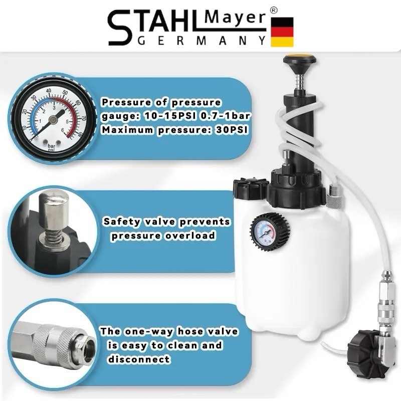 Пневматична система за смяна на спирачна течност 3+1л STAHLMAYER - цена