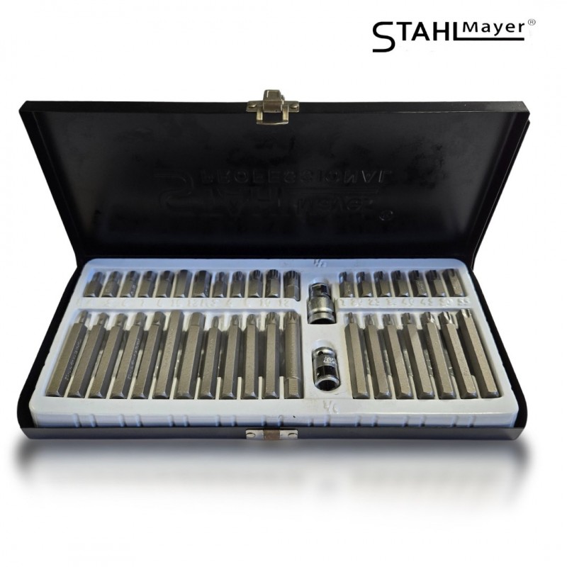 Комплект битове-накрайници STAHLMAYER , SM4401 , Hex, XZN и Torx, 1/2", 3/8", 40 броя - цена