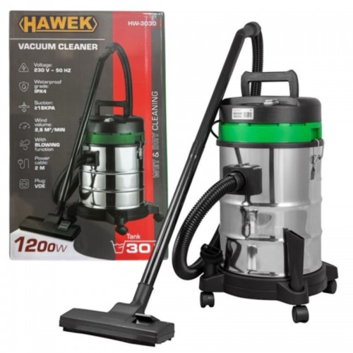 Прахосмукачка за сухо и мокро почистване 30л HAWEK  1200w