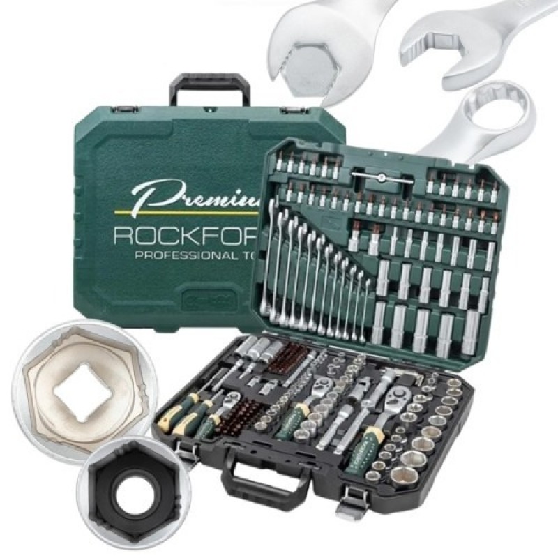 Гедоре 216 части 1/2'', 1/4'' и 3/8'' със специални вложки RockForce Premium XI-ON - цена