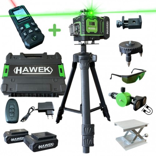  Лазерен нивелир HAWEK 4D 16 ЛИНИИ + лазерна ролетка 50 м