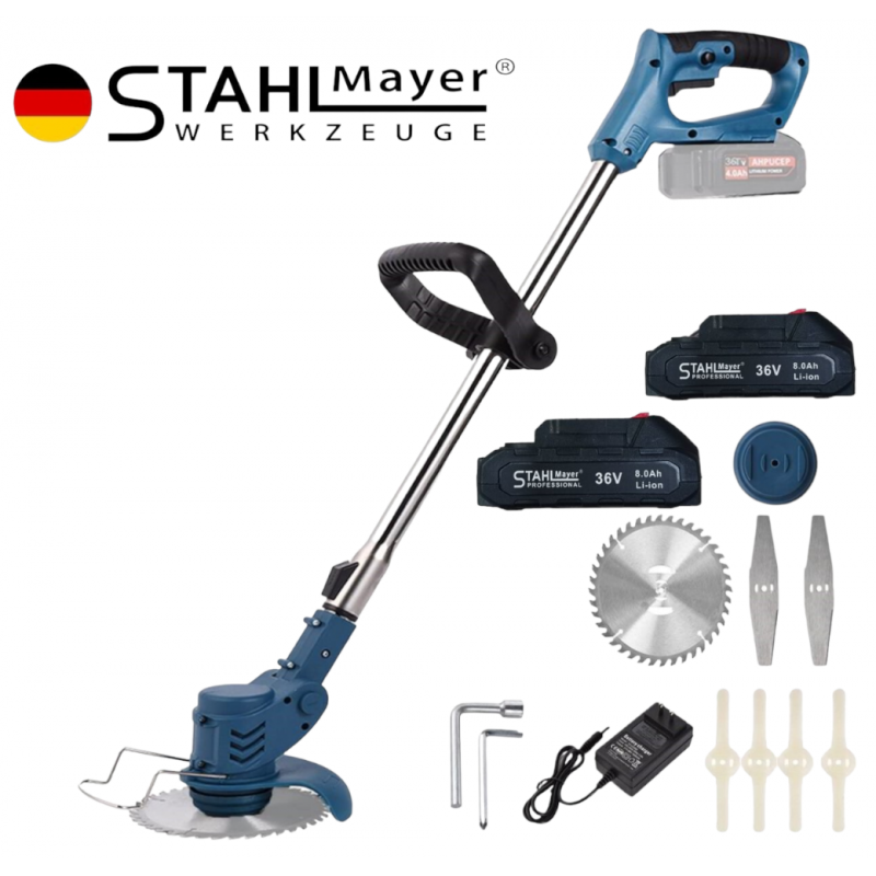 Немски Акумулаторен Тример STAHLMAYER 36V 8,0AH Градински Безжичен Храсторез Косачка за трева - цена