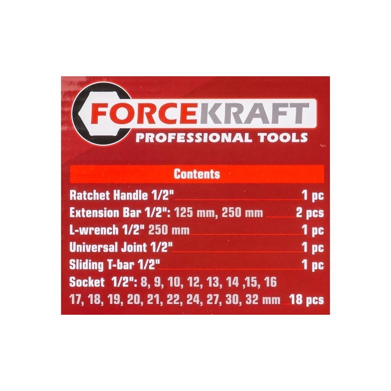 Гедоре  1/2" 24 части ударно FORCEKRAFT , FK-4245B-5MPB - цена
